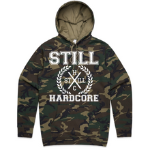 Load image into Gallery viewer, Still Hardcore Varsity Crest Camo Hoodie
